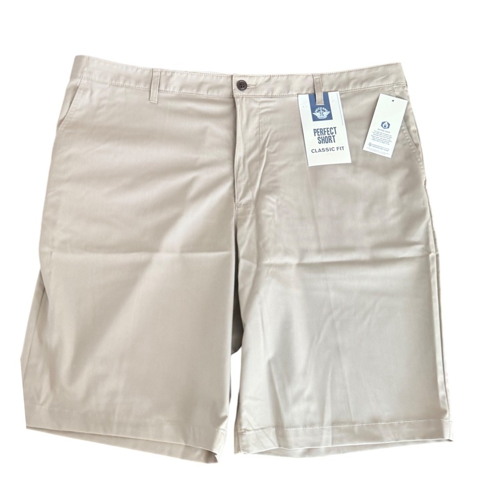Dockers Mens Perfect Short Classic Fit Khaki Chino Shorts Tan Big & Tall size 44